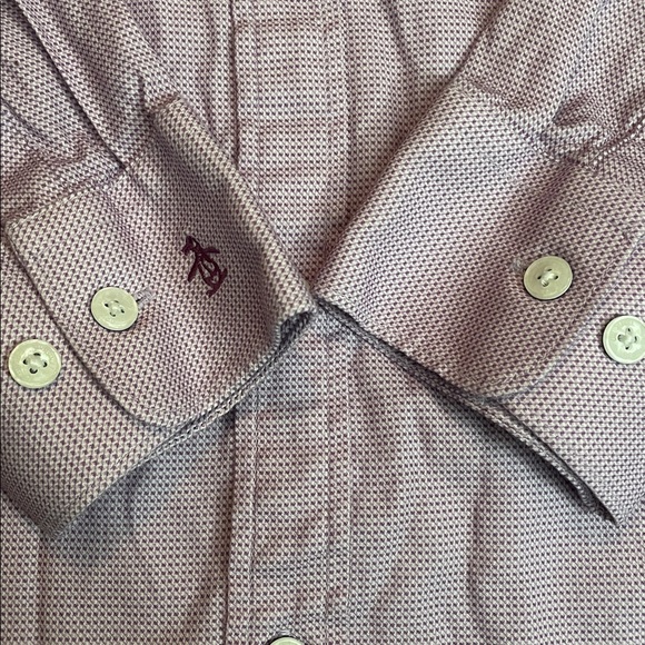 Penguin Men’s Light Pink Print Long Sleeve Button Down Dress Shirt - Picture 3 of 4